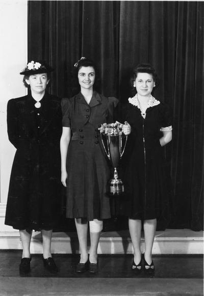 Women with a trophy