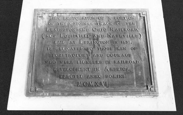 Memorial Railroad, plaque quote, 