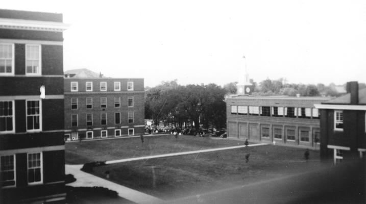 View from a University Archives window located in King Library