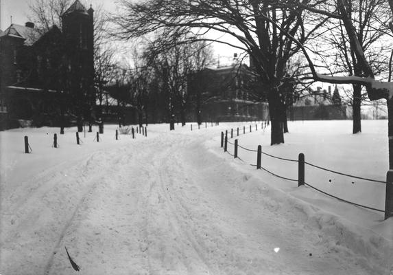 Winter Scenes, Barker Hall / Buell Armory, Administration Building, Gillis Building and Administration Drive