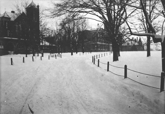 Winter Scenes, Barker Hall / Buell Armory, Administration Building, Gillis Building and Administration Drive