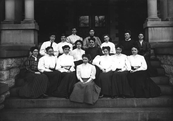 Young Women's Christian Association, 1906: A. Wallis, M. Elliot, M. Bagby, F. Weir, I. Luten, M. Lockridge, F. Gordon, M. Scott, S. Marshall, E. Wallis, B. Goggin, C. Gregory