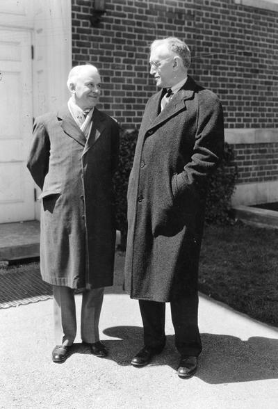 Convocation speaker, Dr. Robert A. Milliken and President Frank L. McVey, April, 1935