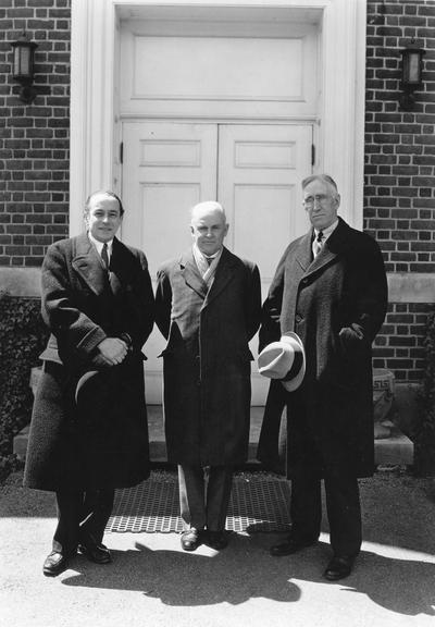 Convocation at Memorial Hall, Pierre deLanux, Robert Milliken (speaker), President Frank L. McVey