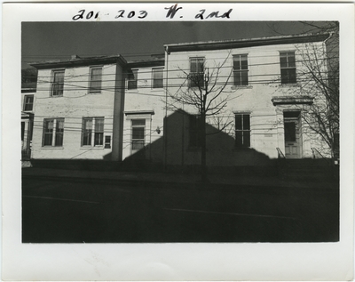 201-203 West 2nd [Second] street. Built in 1812 by Samuel Long, owned by Charles Wilkins