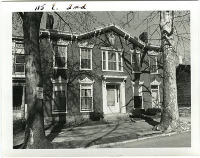 115 East 2nd [Second] street. Built by Matthew Kennedy for Hanna Baxter in 1831, sold to George H. Hancock March 11, 1861