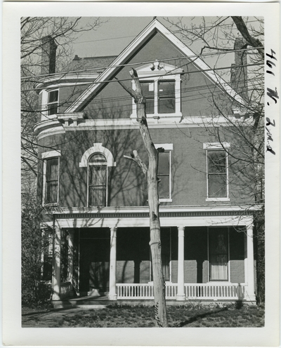 461 West 2nd [Second] street, front view from street. John Ward lived here beginning in 1846, but gave the house to the Episcopal church in 1860 for a rectory. Has been remodeled with a new front and a third story added