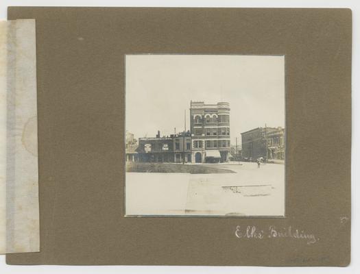 Elks' Building; handwritten on front of photographic mounting
