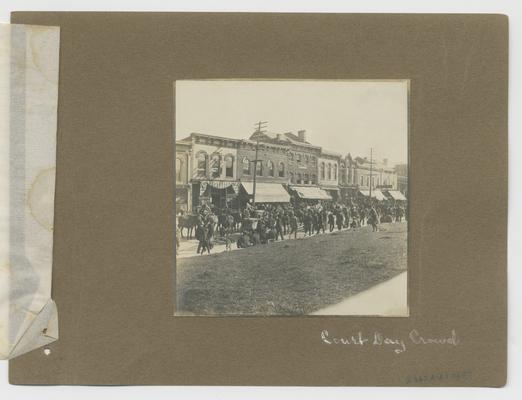 Court Day Crowd; handwitten on front of photographic mounting