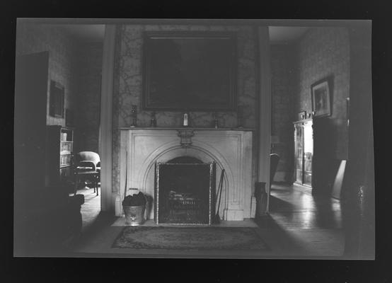 Interior of Elley Villa Aylesford mantle in front parlor, Lexington, Kentucky in Fayette County