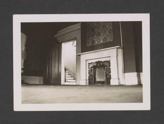 Marble mantel of dining room, James Clay home