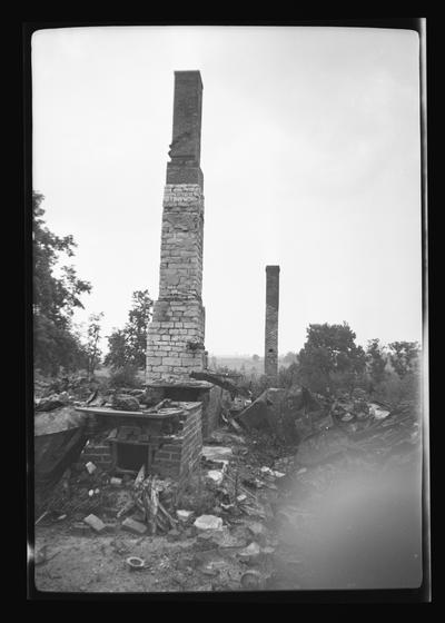 Chimneys of old wash house, Shaker Village of Pleasant Hill, Kentucky in Mercer County