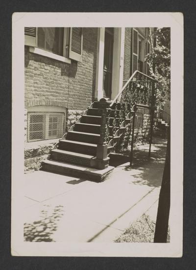 Iron stairway on the Bodley House on Gratz Park, 2nd and Market Streets, Lexington, Kentucky in Fayette County