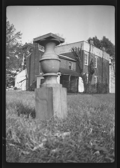 Baluster, formerly on roof line, at the Michael R. Burgess House, south of Mays Lick (Mayslick), Kentucky in Mason County