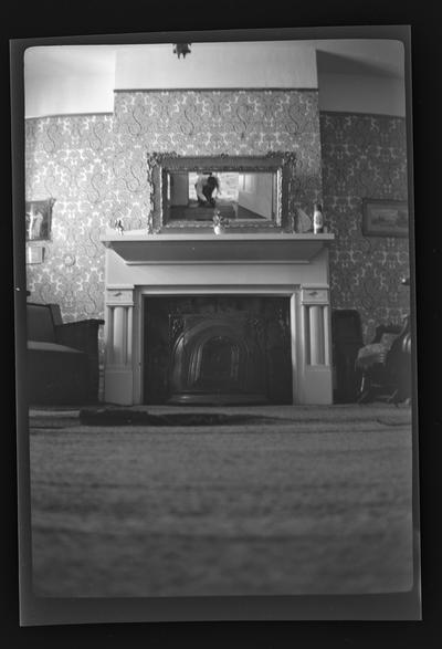 Fireplace in parlor at the Michael R. Burgess House, south of Mays Lick (Mayslick), Kentucky in Mason County