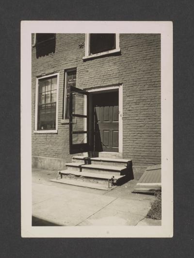 Back door at the Joel Higgins House, batten door on the inside, Lexington Avenue, Lexington, Kentucky in Fayette County