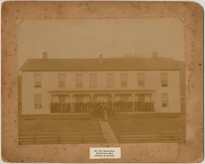 Dormitory at Hazel Green Academy, 1893.                          This is the home that was built after Bill Lusk's house burned, and was the second dormitory for students at H.G.A