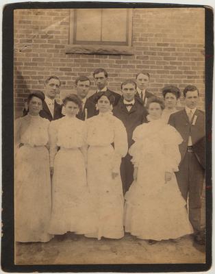 Hazel Green Academy business graduation class of 1905, six men and five women. The names are on the back of the photo