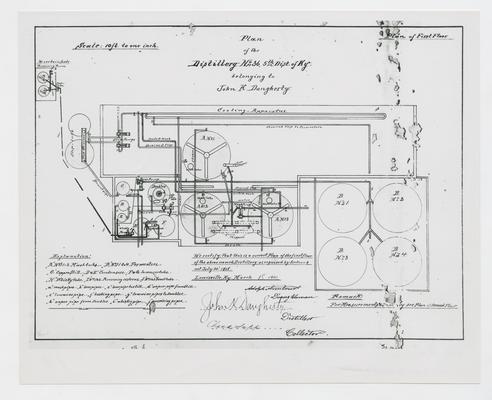 Drawing - Plan of distillery No. 36, 5th district of Kentucky - belonging to John K. Daugherty
