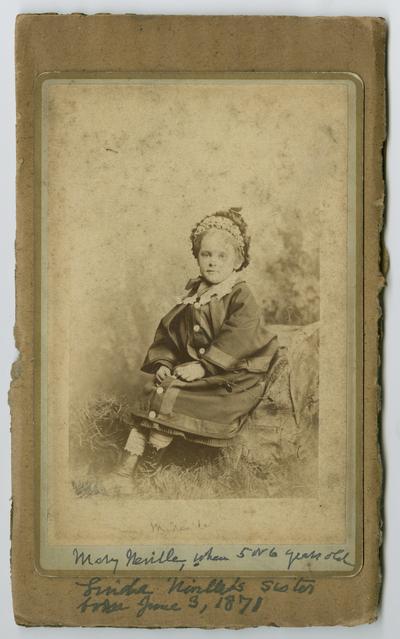 Mary Neville when 5 or 6 years old, Linda Neville's sister, born June 3, 1871