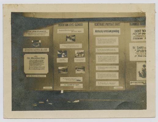 Photographs of screens arranged by Linda Neville for the November 1912 Kentucky Child Welfare Exhibit in the Armory in Lousiville