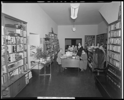 Morris Book Shop, 110 Market; interior, book signing                             event