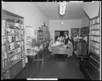 Morris Book Shop, 110 Market; interior, book signing                             event