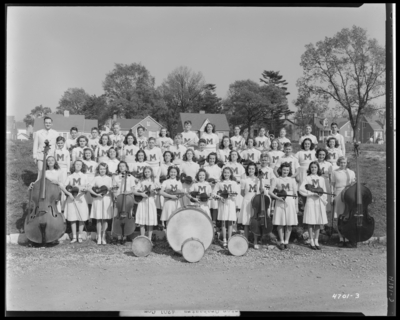 Orchestra, Morton Junior High School, 120 Walnut Street;                             exterior, group portrait