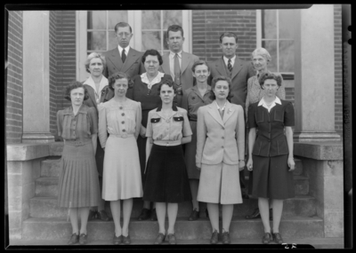 Teachers; Burgin High School & Grade School; exterior;                             group portrait