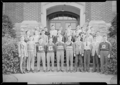 Garth High School; Boys Glee Club; exterior; group                             portrait