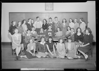 Garth High School; Speech Club; interior; group                             portrait