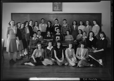 Garth High School; interior; group of students