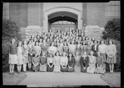 Garth High School; Girls Glee Club; exterior; group                             portrait