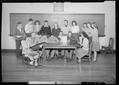 Garth High School; News Staff; interior; group                             portrait