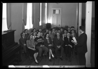 Georgetown College; International Relations Club; interior; group                             portrait