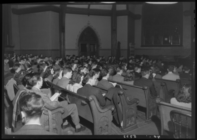 Georgetown College; church services; interior of unknown                             church