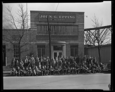 John G. Epping Bottling Works, 264 Walton Avenue; group of                             employees gathered at front exterior of building