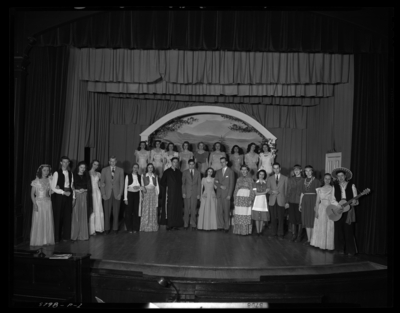 St. Catherine's Academy (Sisters of Charity of Nazareth),                             240 North Limestone; play; group on stage; group portrait