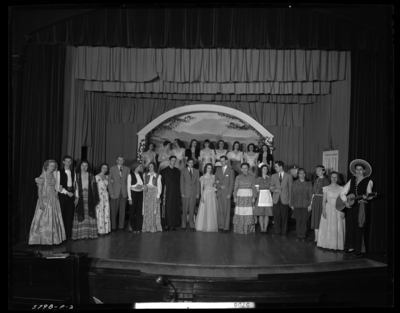 St. Catherine's Academy (Sisters of Charity of Nazareth),                             240 North Limestone; play; group on stage; group portrait