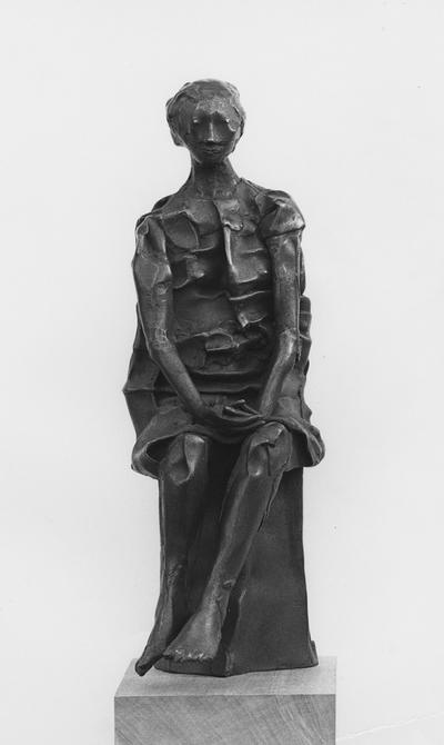 A bronze sculpture with a Georgian marble base entitled 