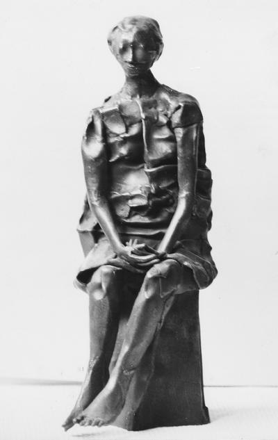 A bronze sculpture with a Georgian marble base entitled 