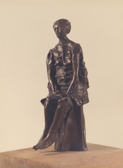 A bronze sculpture with a Georgian marble base entitled 