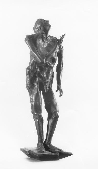 A bronze sculpture with a Georgian marble base entitled 