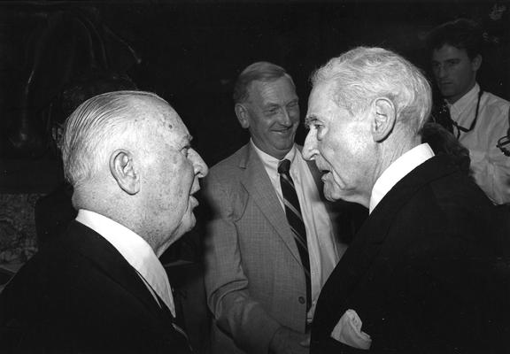 Governor Albert Benjamin Chandler and John Sherman Cooper at the dedication of the John Sherman Cooper bust at the capital rotunda in Frankfort, Kentucky