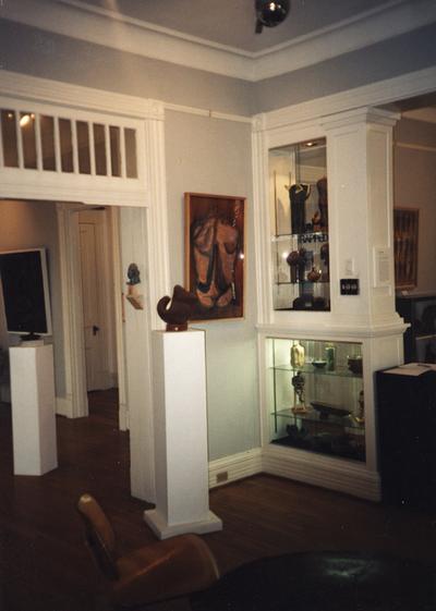 An image of Tuska artwork at the opening of the Tuska Gallery, which was the home of John Tuska