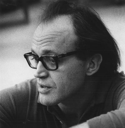 An image of John Tuska with glasses, taken by Shirley W. Schweet