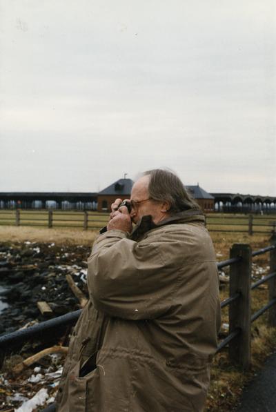 John Tuska on Ellis Island, New York after scattering Miriam Tuska's ashes in Asbury Park days earlier